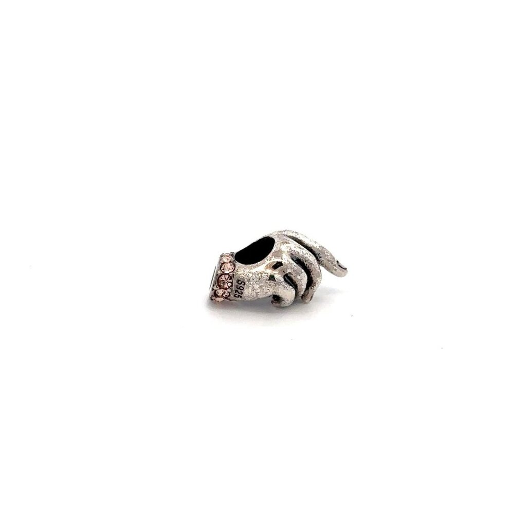925 Sterling Silver Charm Bead Hands Oxidized For Charm Bracelet Necklace - Picture 5 of 9